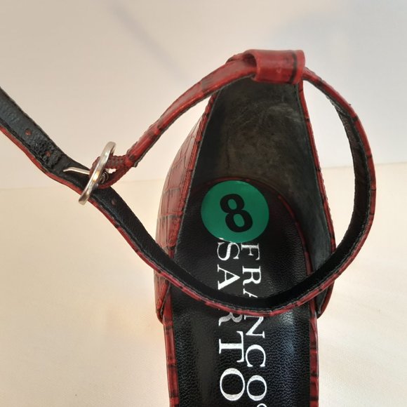 Franco Sarto Red Leather Heels | Sandals | New! 8 - Picture 13 of 14